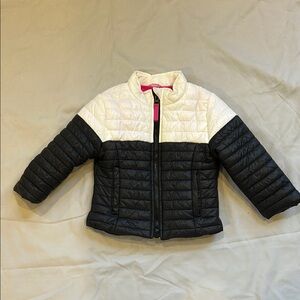 Cat & Jack Black and White Puffer Jacket with Quilted Design